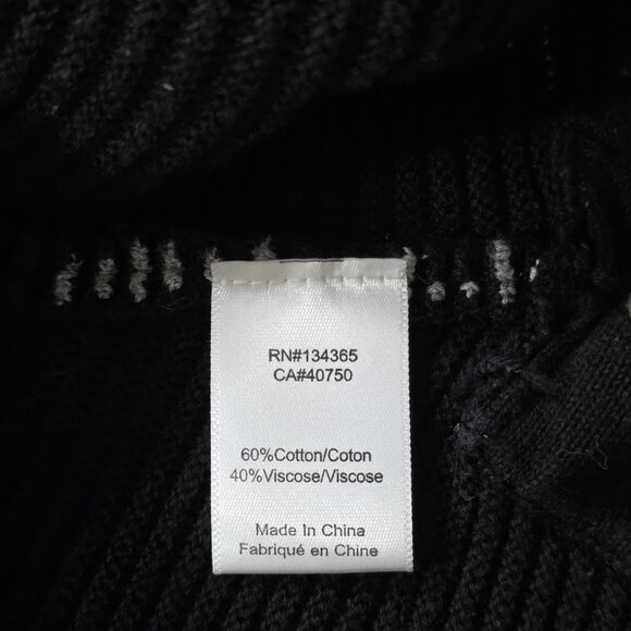 Marla Wynne Cardigan Womens L Black White 3/4 Sleeve Slouchy Cottage Lagenlook - Picture 10 of 16